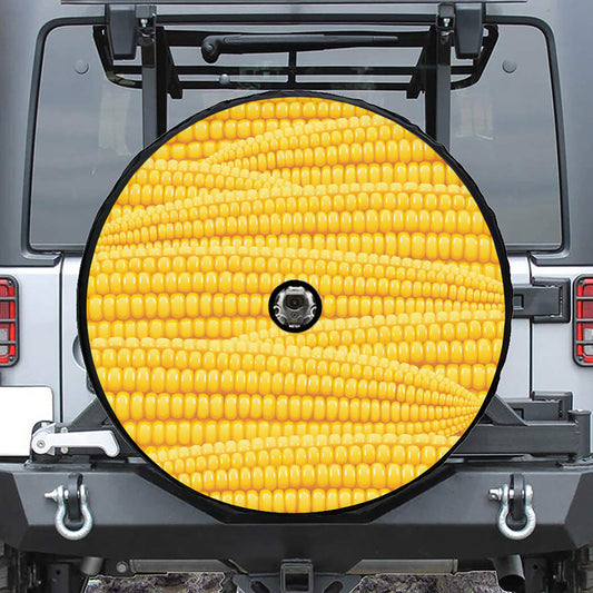 Corn Pattern Print Tire Cover With Camera Hole