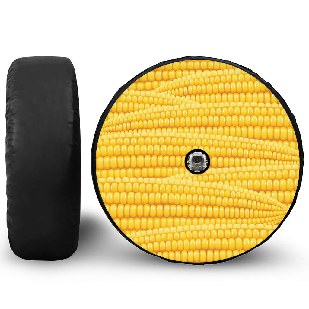 Corn Pattern Print Tire Cover With Camera Hole