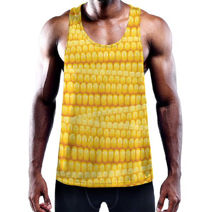 Corn Pattern Print Training Tank Top