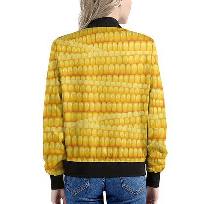 Corn Pattern Print Women's Bomber Jacket