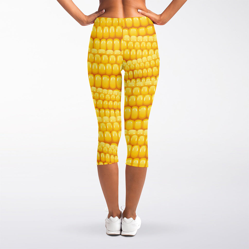 Corn Pattern Print Women's Capri Leggings