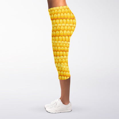Corn Pattern Print Women's Capri Leggings