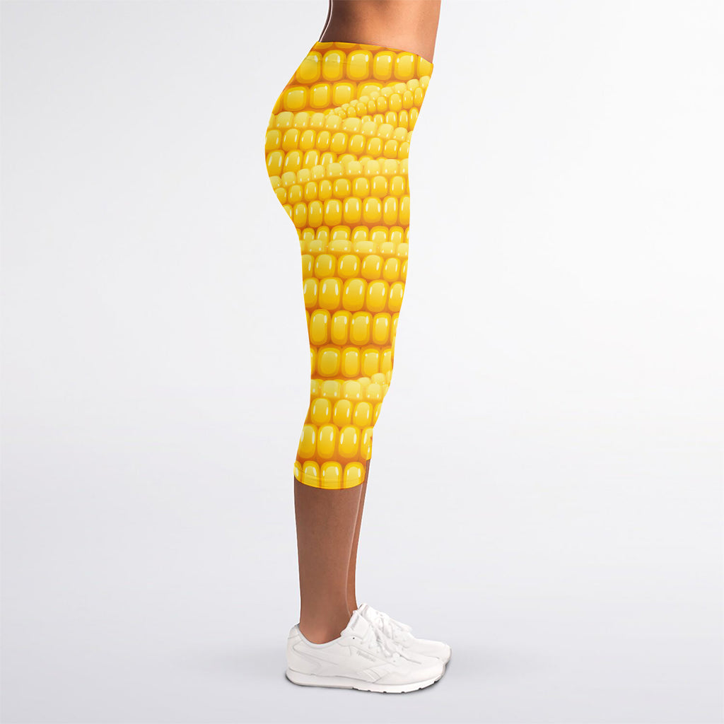 Corn Pattern Print Women's Capri Leggings
