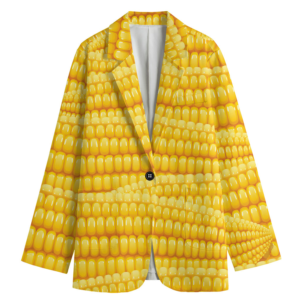Corn Pattern Print Women's Cotton Blazer