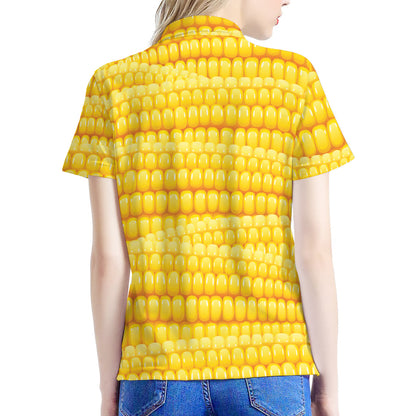 Corn Pattern Print Women's Polo Shirt