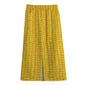 Corn Print Cotton Front Slit Maxi Skirt