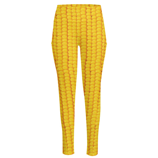 Corn Print High-Waisted Pocket Leggings