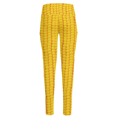 Corn Print High-Waisted Pocket Leggings