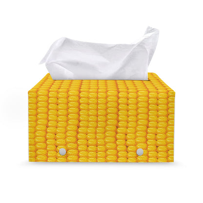 Corn Print Leather Tissue Box Cover