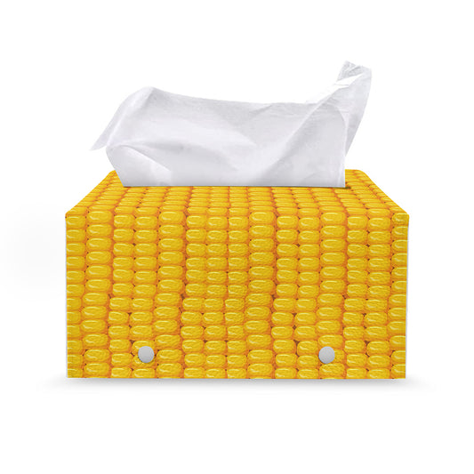 Corn Print Leather Tissue Box Cover