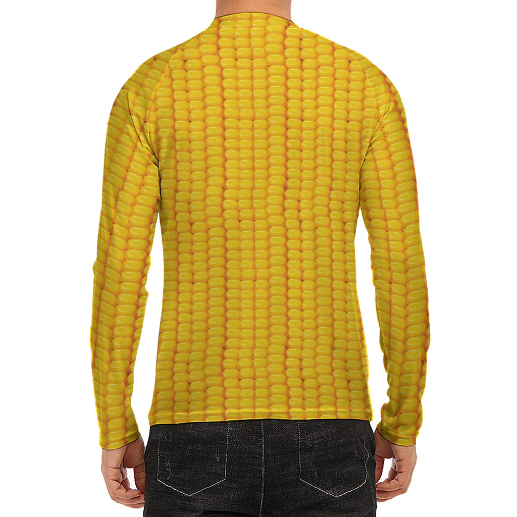 Corn Print Men's Long Sleeve Rash Guard