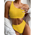 Corn Print One Shoulder Bikini Set