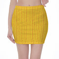 Corn Print Pencil Mini Skirt