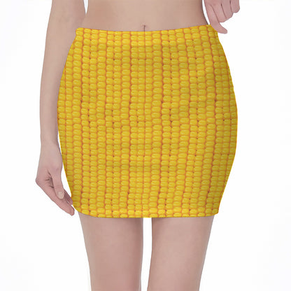 Corn Print Pencil Mini Skirt