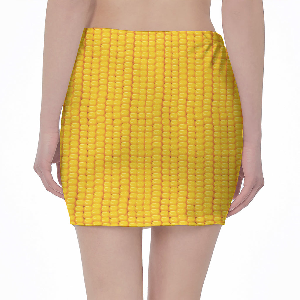 Corn Print Pencil Mini Skirt