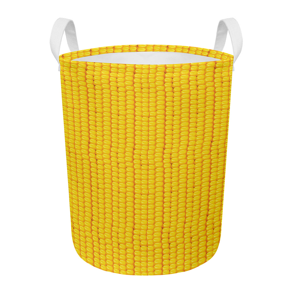 Corn Print Round Laundry Basket