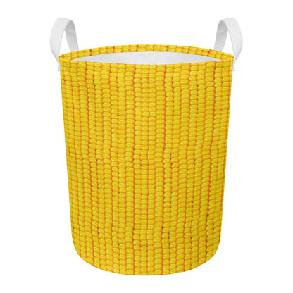 Corn Print Round Laundry Basket