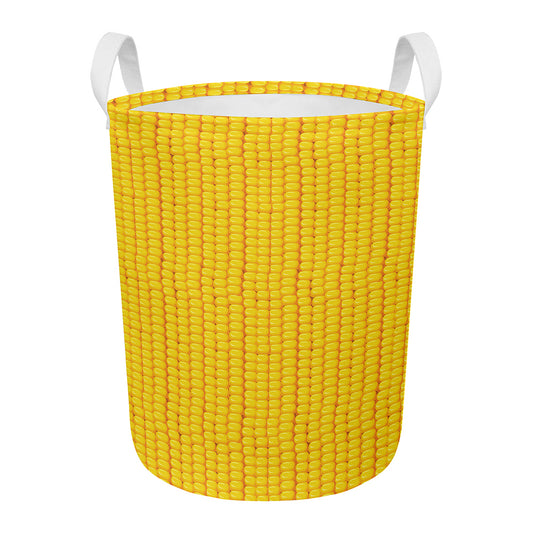 Corn Print Round Laundry Basket