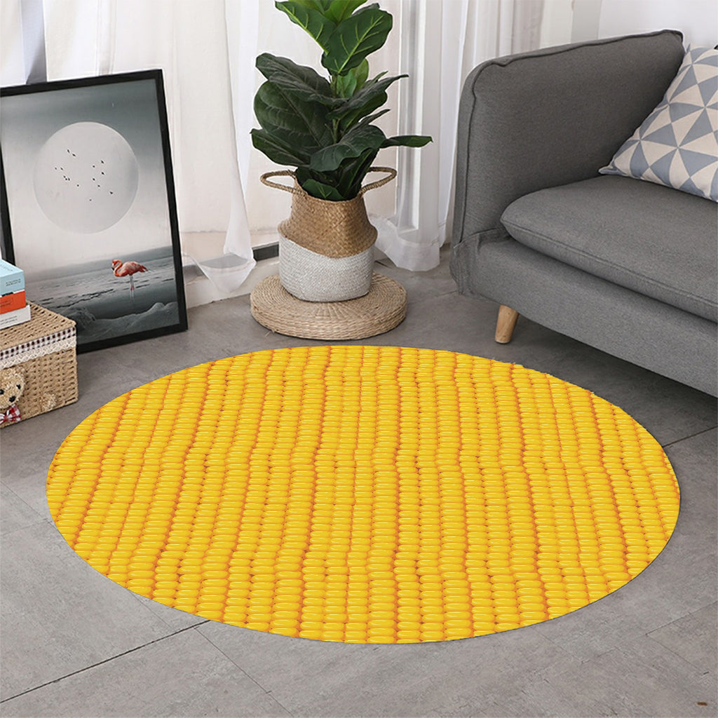 Corn Print Round Rug