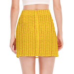 Corn Print Side Slit Mini Skirt