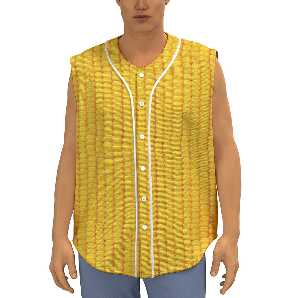 Corn Print Sleeveless Baseball Jersey