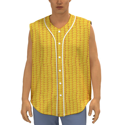 Corn Print Sleeveless Baseball Jersey