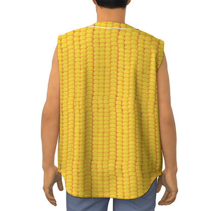 Corn Print Sleeveless Baseball Jersey