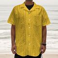 Corn Print Textured Short Sleeve Shirt