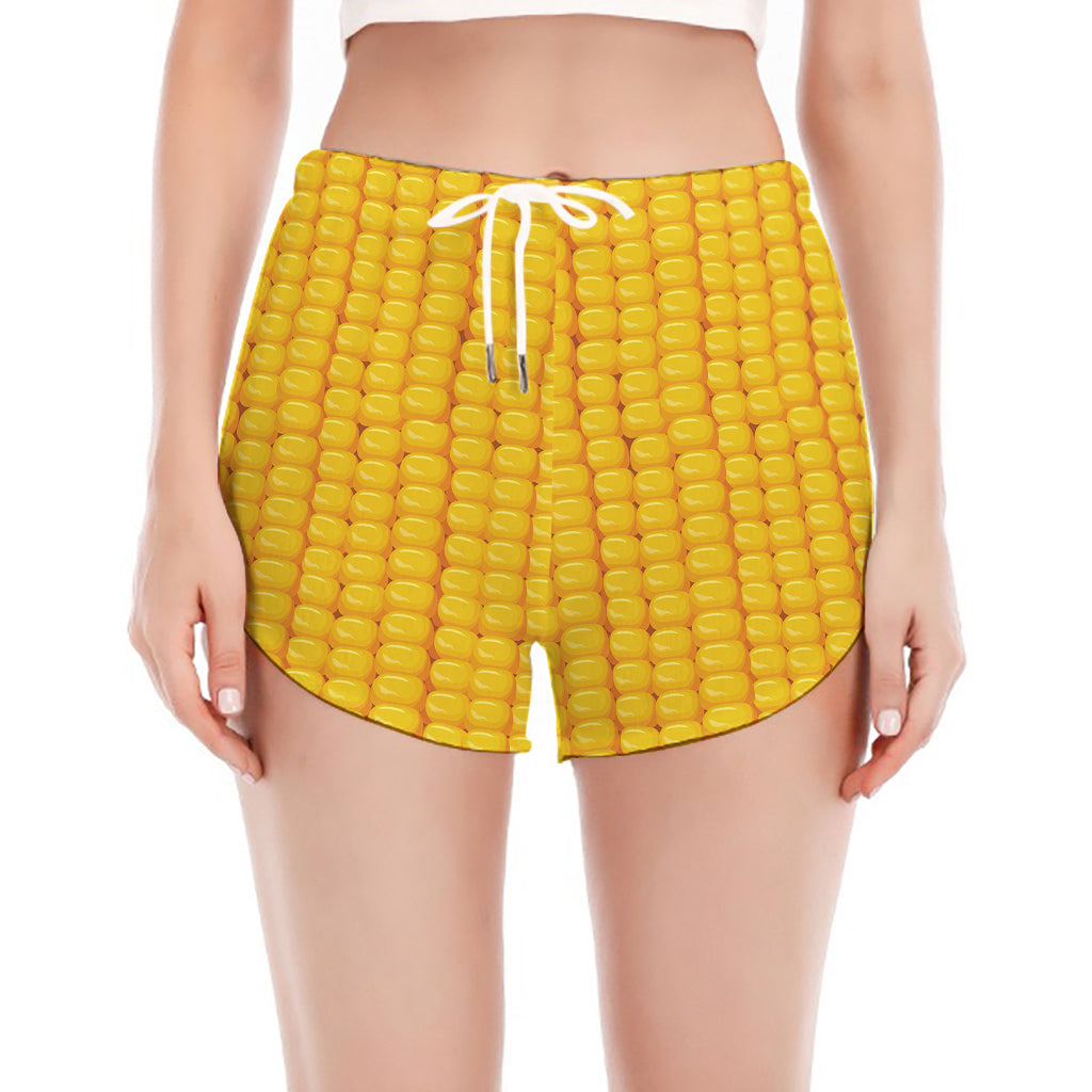 Corn Print Women's Split Running Shorts