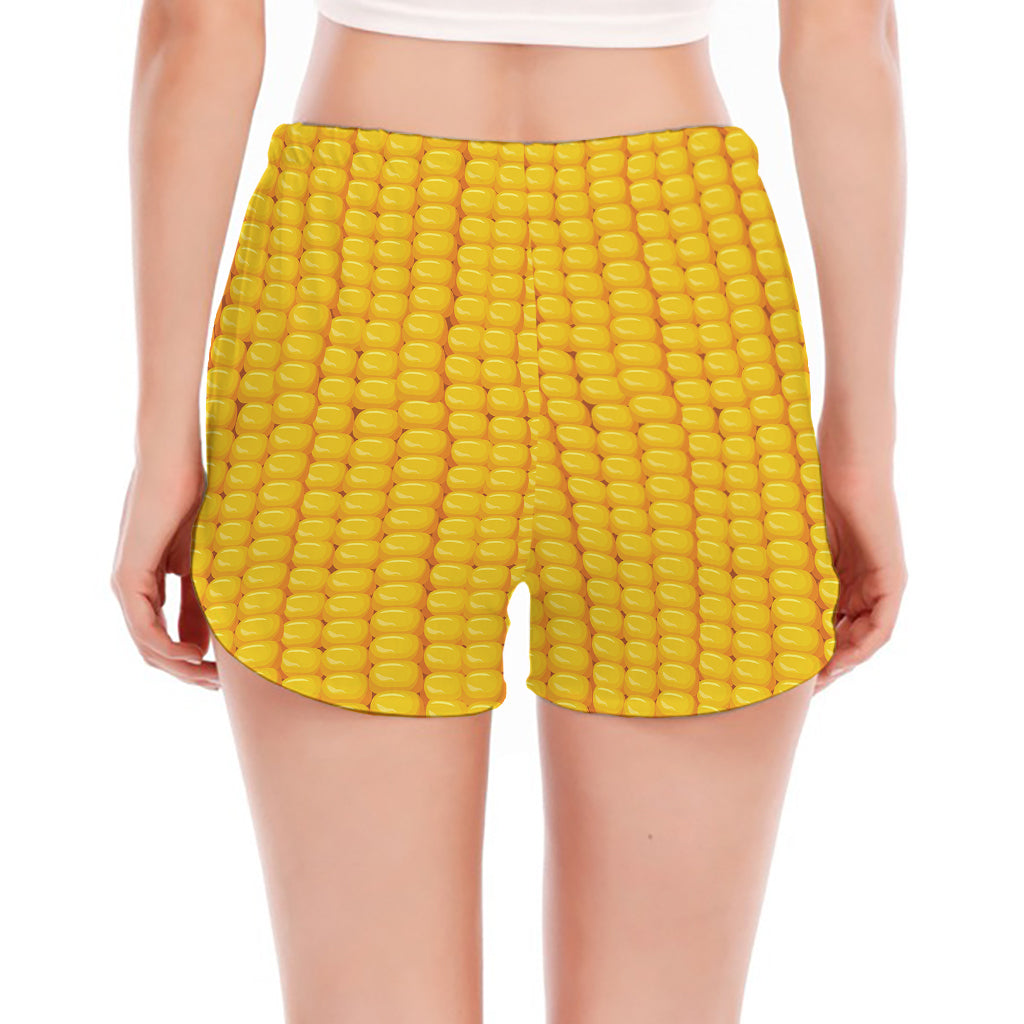 Corn Print Women's Split Running Shorts