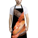 Corn Snake Print Bib Apron With Pocket