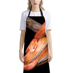Corn Snake Print Bib Apron With Pocket