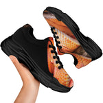 Corn Snake Print Black Chunky Shoes