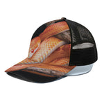 Corn Snake Print Black Mesh Trucker Cap