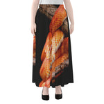 Corn Snake Print Chiffon Maxi Skirt