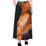 Corn Snake Print Chiffon Maxi Skirt