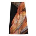 Corn Snake Print Cotton Front Slit Maxi Skirt