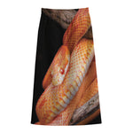 Corn Snake Print Cotton Front Slit Maxi Skirt