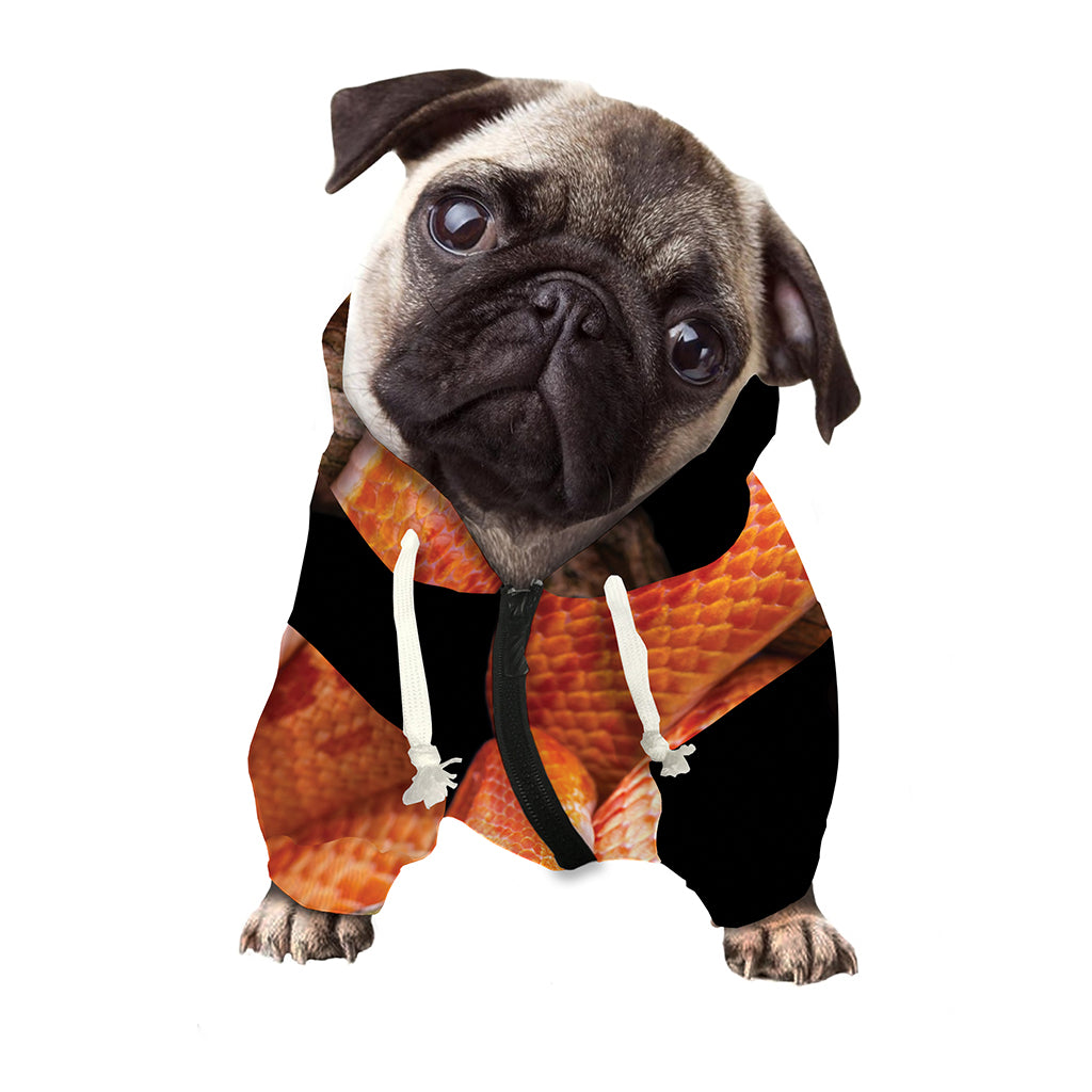 Corn Snake Print Dog Zip Up Hoodie