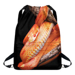 Corn Snake Print Drawstring Backpack