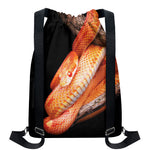 Corn Snake Print Drawstring Backpack