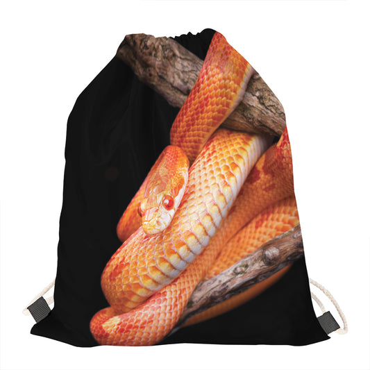 Corn Snake Print Drawstring Bag
