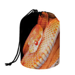 Corn Snake Print Drawstring Makeup Bag