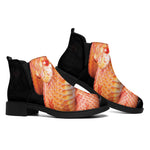 Corn Snake Print Flat Ankle Boots
