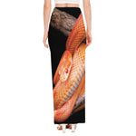 Corn Snake Print High Slit Maxi Skirt