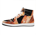 Corn Snake Print High Top Leather Sneakers