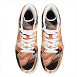 Corn Snake Print High Top Leather Sneakers