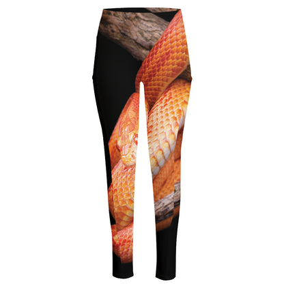 Corn Snake Print High-Waisted Pocket Leggings