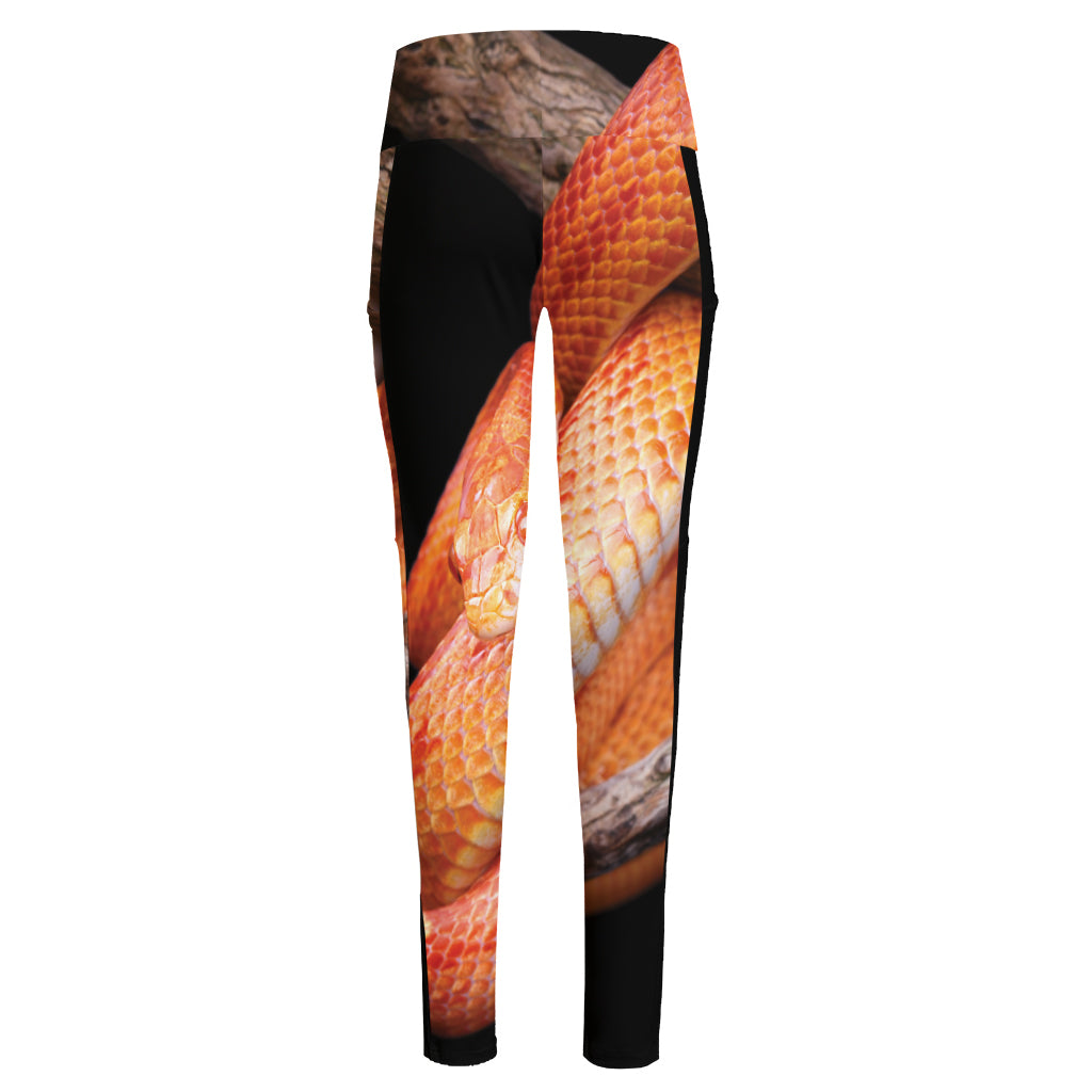 Corn Snake Print High-Waisted Pocket Leggings