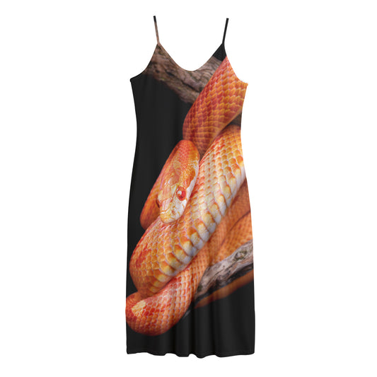Corn Snake Print Jersey Midi Cami Dress